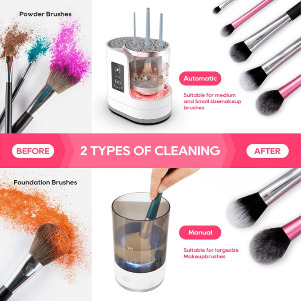 Valentine's Day gift, a ladies' exclusive electric makeup brush cleaner, a cleaning tool for makeup brushes and foundation.